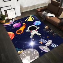 Astronaut Space Themed Carpet with Planets and Stars for Kids Room Decor Suitable for use as an anti-slip for living room bedroom sofas 40x60cm( 15x23in )
