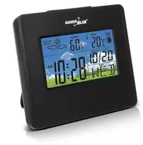 Meteorologinė stotis laikrodis kalendorius mėnulio fazė GreenBlue GB148B juodas