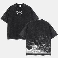 Anime Berserk Guts Graphic T Shirt Men Women Short Sleeve Clothing Casual Cotton Tshirt Vintage Washed Tshirt Harajuku Tops S