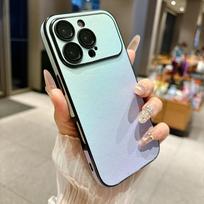 iPhone 17 Pro Max Gradient Case: Leather Wrap, Apple Large Window, Advanced Anti-Drop Cover 15 Plus violetinės spalvos gradiento