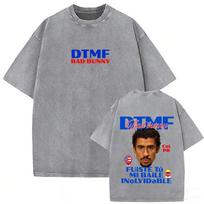 Reperis Bad Bunny Išplėtėtas Vintažinis Marškinėlis DeBi TiRAR MaS FOToS DTMF Turo Marškinėliai Vyrams Moterims Mada Hip Hop Laisvalaikio Marškinėliai S