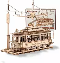 Robotime 3D medinis mechaninis konstruktorius MIESTO TRAMVAJUS