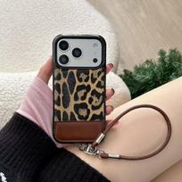 Leopard Print Leather Protective Case for Apple 14-17 Pro Max iPhone 14 Pro