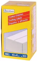 Avery Zweckform „Avery“ franšavimo etiketės, dvigubos, 163 x 43 mm, baltos, stačiakampės, 163 x 43 mm, vokas, popierius, 2 vnt.