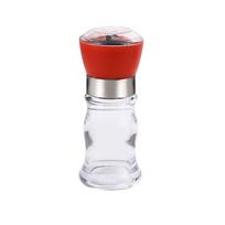 Manual Adjustable Refillable Acrylic Spice Grinder Sea Salt Jar Pepper Mill Grinder Kitchen Tool raudona