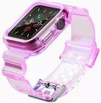 Hurtel Silikoninė apyrankė Bracelet Case Strap Light Set for Apple Watch 38mm – raudonos spalvos