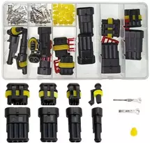 Oem Superseal 4 kontaktų jungčių rinkinys – kištukas + lizdas, 4 kontaktų – hermetiška jungtis – sandari