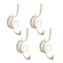 4Pcs Heavy Duty Suction Cup Hooks Waterproof Push-to-Lock Hanging Hooks 360° Rotating Strong Suction Wall Hooks for Bathroom Kitchen balta