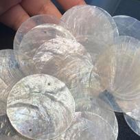 Natural Mica Shell Discs 5cm Diameter Double Hole 50 Pieces for DIY Wind Chimes Lampshades Wedding Decorations Craft Supplies One Size