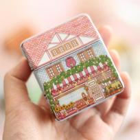 Versatile Metal Storage Box Mini Vintage Storage Organizer House-Shaped Storage Can Candy rožinė