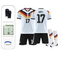 2026 Wirtz Vokietija Futbolo Marškinėliai Nr. 17 vaikų sportinė apranga kvėpuojanti poliesterio balta 110-120 CM balta