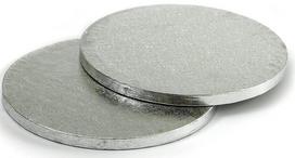 Podkład Tortowy Tort Okrągły Gruby Srebrny 30Cm