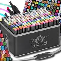 Markery Flamastry Pisaki Alkoholowe Dwustronne Pro Zestaw 204Szt + Torba