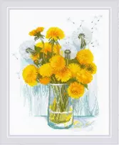 Riolis Kryželio siūlų rinkinys "Saulėti kiaulpienės" 24x30 cm SR2229