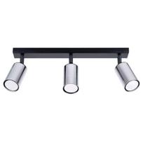 Spot Sufitowy Czarny Podłużny Potrójny Chromowane Klosze 3Xgu10 10W Winx Sl.1368 Sollux Lighting
