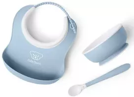 BabyBjorn Baby Feeding Set - komplektas do karmienia, 3 vnt. | Powder Mėlyna