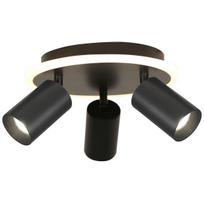 Lampa Sufitowa Nowoczesna Okrągła Czarna Ruchome Reflektorki 3Xgu10 + Led 13W Zmienna Barwa Parma Light Prestige