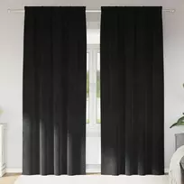 Užtemdymo užuolaidos 2 pcs Juoda 140 x 260 cm Aksomas