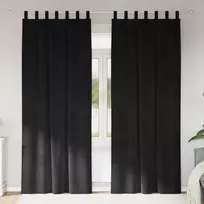 Užtemdymo užuolaidos 2 pcs Juoda 140 x 260 cm Aksomas