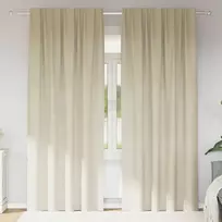 Užtemdymo užuolaidos 2 pcs Kreminė 140 x 260 cm Aksomas