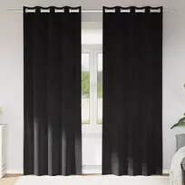 Užtemdymo užuolaidos 2 pcs Juoda 140 x 260 cm Aksomas