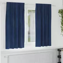 Užtemdymo užuolaidos 2 pcs Tamsiai mėlyna 140 x 175 cm Aksomas