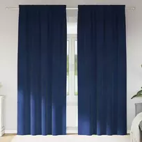 Užtemdymo užuolaidos 2 pcs Tamsiai mėlyna 140 x 225 cm Aksomas