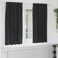 Užtemdymo užuolaidos 2 pcs Juoda 140 x 175 cm Aksomas