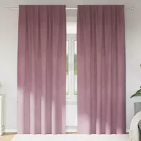 Užtemdymo užuolaidos 2 pcs Tamsiai rožinė 140 x 245 cm Aksomas