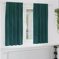 Užtemdymo užuolaidos 2 pcs Tamsiai žalia 140 x 175 cm Aksomas