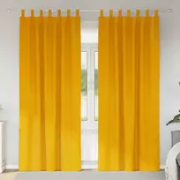 Užtemdymo užuolaidos 2 pcs Garučių geltona 140 x 260 cm Aksomas