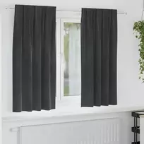 Užtemdymo užuolaidos 2 pcs Šviesiai pilka 140 x 175 cm Aksomas