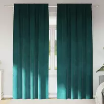 Užtemdymo užuolaidos 2 pcs Tamsiai žalia 140 x 245 cm Aksomas