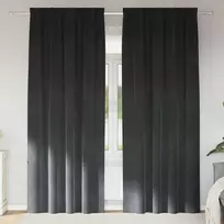 Užtemdymo užuolaidos 2 pcs Šviesiai pilka 140 x 225 cm Aksomas