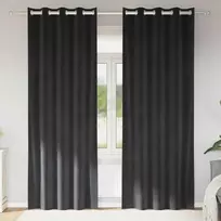 Užtemdymo užuolaidos 2 pcs Tamsiai pilka 140 x 225 cm Aksomas
