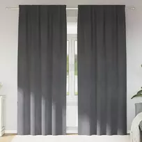 Užtemdymo užuolaidos 2 pcs Šviesiai pilka 140 x 225 cm Aksomas