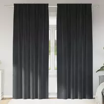 Užtemdymo užuolaidos 2 pcs Tamsiai pilka 140 x 225 cm Aksomas