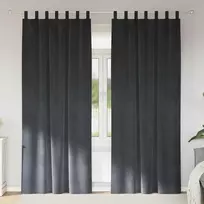 Užtemdymo užuolaidos 2 pcs Šviesiai pilka 140 x 245 cm Aksomas