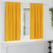 Užtemdymo užuolaidos 2 pcs Garučių geltona 140 x 175 cm Aksomas