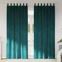 Užtemdymo užuolaidos 2 pcs Tamsiai žalia 140 x 260 cm Aksomas