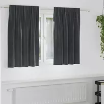 Užtemdymo užuolaidos 2 pcs Tamsiai pilka 140 x 140 cm Aksomas