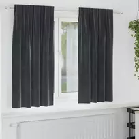 Užtemdymo užuolaidos 2 pcs Tamsiai pilka 140 x 175 cm Aksomas