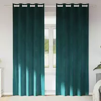 Užtemdymo užuolaidos 2 pcs Tamsiai žalia 140 x 260 cm Aksomas