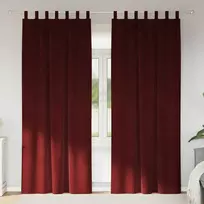 Užtemdymo užuolaidos 2 pcs Vyno raudona 140 x 225 cm Aksomas