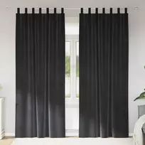 Užtemdymo užuolaidos 2 pcs Tamsiai pilka 140 x 260 cm Aksomas