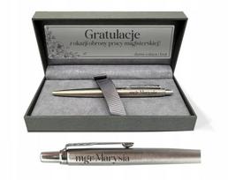 Długopis Parker Jotter Steel Ct+Grawer+Etui+Tabliczka Z Dedykacją Prezent