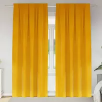 Užtemdymo užuolaidos 2 pcs Garučių geltona 140 x 260 cm Aksomas