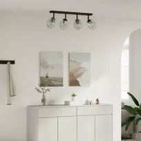 Pakabinamas šviestuvas Lubų prožektorius Juoda 73.5 x 13 x 26 cm Stiklas ir metalas