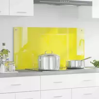 Virtuvės atbraila Geltona 100 x 50 cm grūdintas stiklas