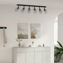 Pakabinamas šviestuvas Lubų prožektorius Juoda 110,5 x 13 x 26 cm Stiklas ir metalas